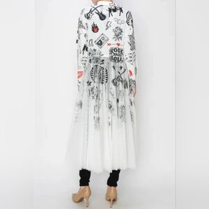 Rock and Roll Graphic Maxi Skirt in Black and White